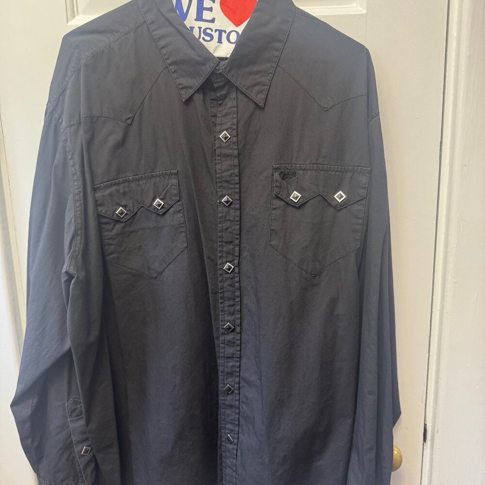 Snap Button, Western Shirt, Black, XL